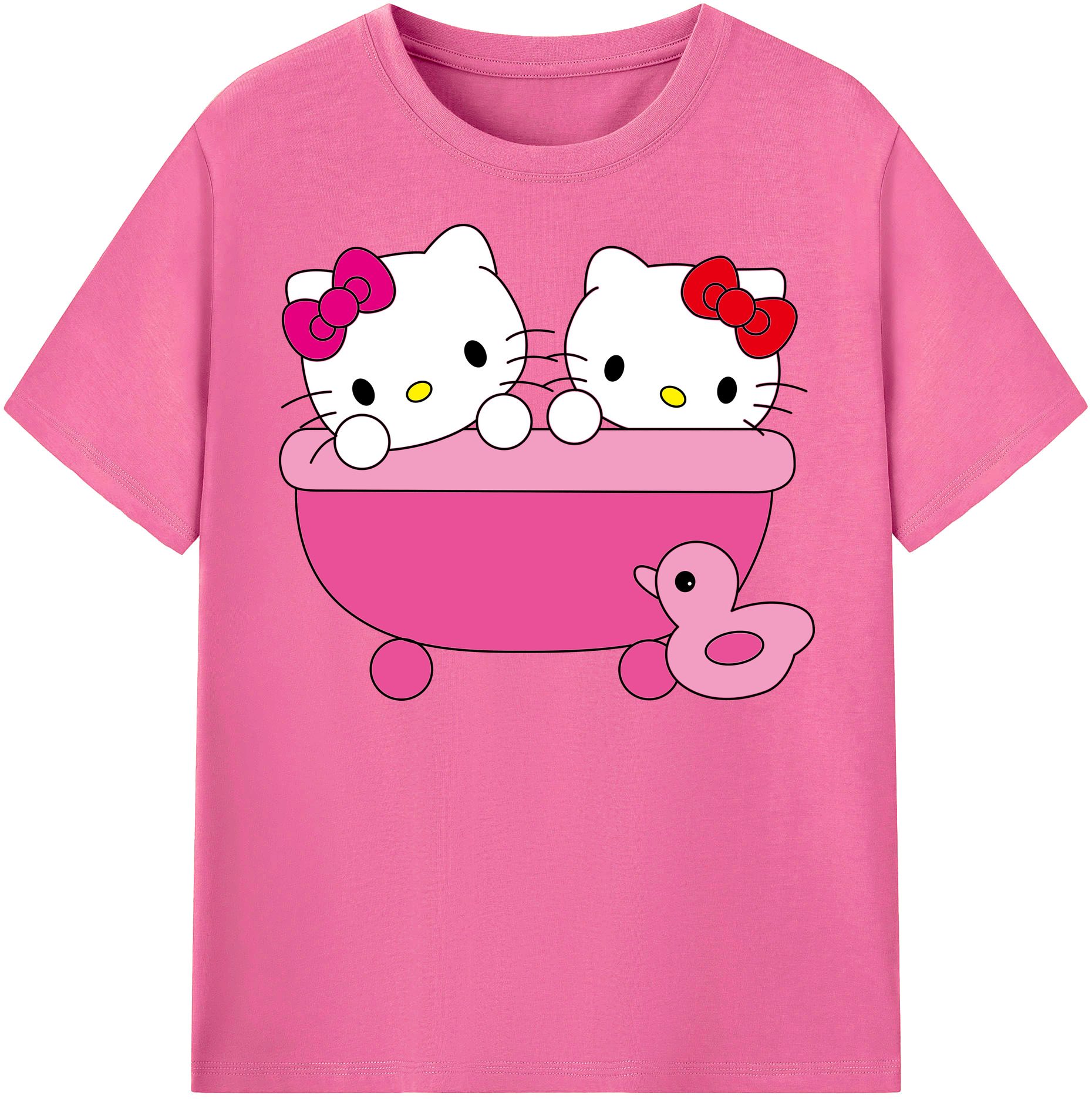 （画像用） Hello Kitty ハローキティ レディースカジュアルプリントTシャツ（綿100％）